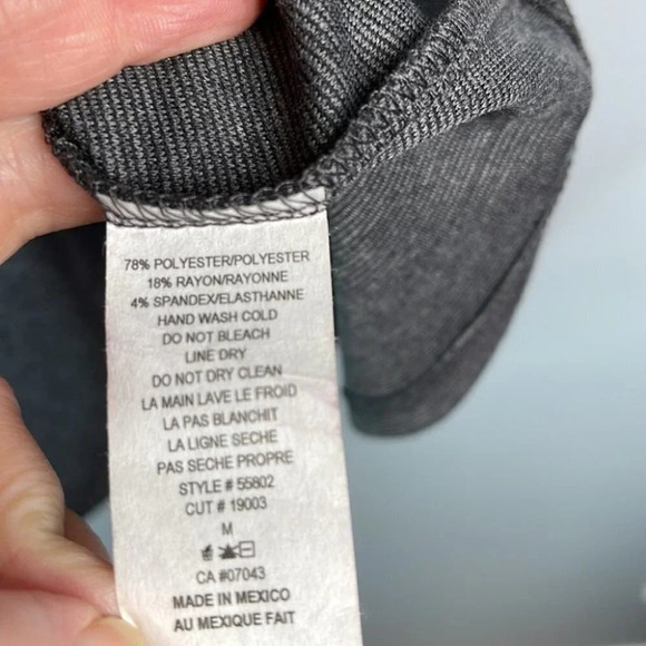 MONTEAU NWT Fit & Flare Mini Dress Grey Micro Stripe Sleeveless Academia Size M - Picture 7 of 9